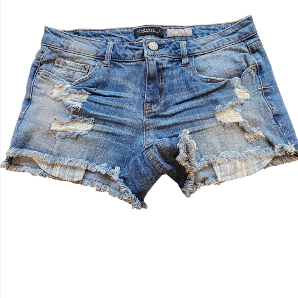 AEROPOSTALE Distressed Denim Shorts